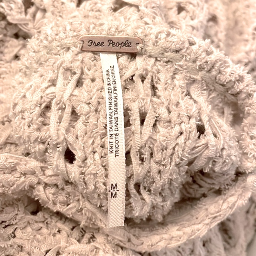 🍁Free People ‘best of you’ Boho Vibes Open Knit V Neck Sweater🍁~med - Picture 6 of 7